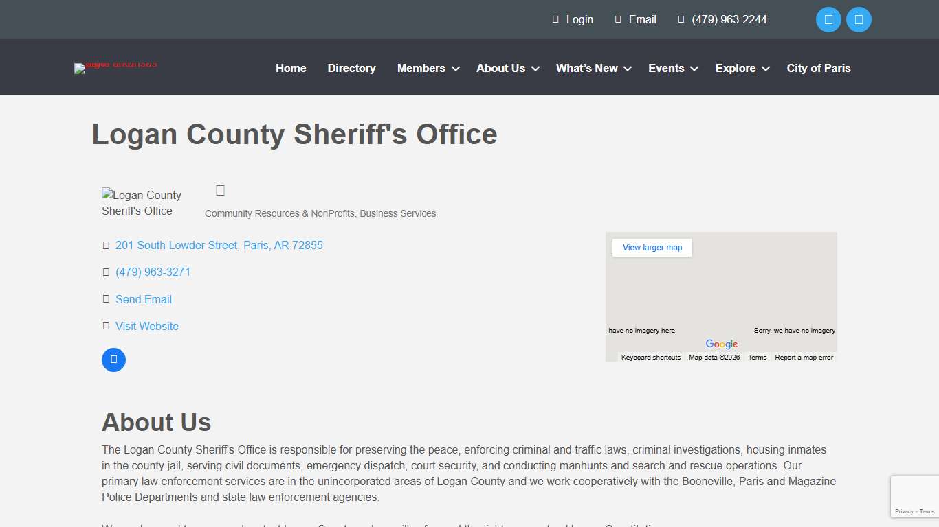 Logan County Sheriff's Office Community Resources & NonProfits Business Services